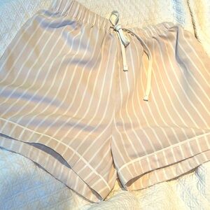 Rachel Parcell Silky Soft Pink & White Drawstring Lounge Sleep Shorts XS